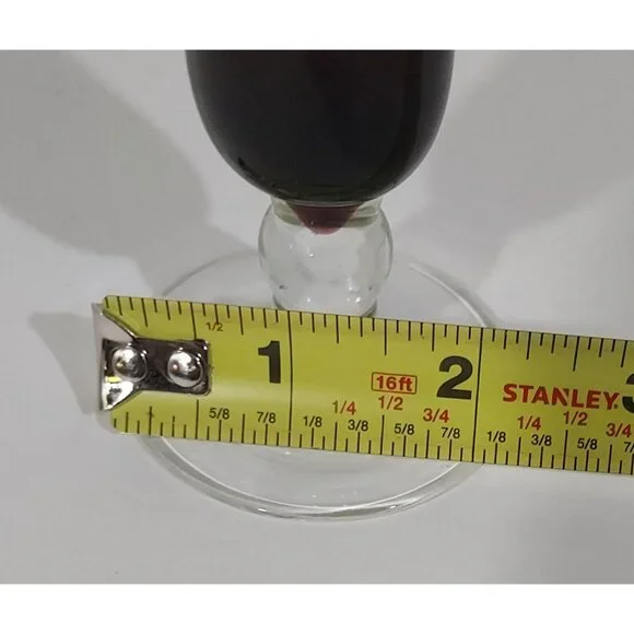 Amethyst Purple Glass 1968 Glows Gren 8" Bud Vase Pedestal Base Art Personalized - Picture 7 of 10